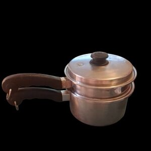 Vintage Salamaster 8" Double Boiler/Steamer Stainless Steel Pan with Lid